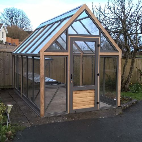Serre de jardinage - GLASS TO GROUND - CULTIVAR - monochapelle / structure en aluminium / structure en bois