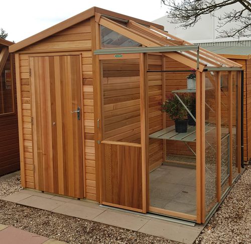 Serre de jardinage - FUSION 8 - Alton greenhouses - monochapelle / structure en bois / avec gouttière
