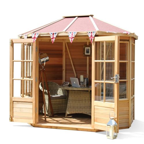 Abri de jardin en bois - CHATSWORTH SUMMERHOUSE - Alton greenhouses - en verre / contemporain / résidentiel