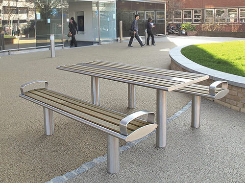 Table de pique-nique contemporaine - ZENITH® - Furnitubes - en acier / en acier galvanisé / en acier inoxydable