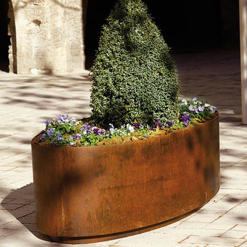 Jardinière en acier COR-TEN® - LLAUNA - Bailey streetscene - ovale / classique / pour espace public