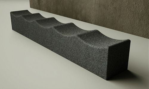 Banc public contemporain - RIPPLE - CHRIS NANGLE - en granite / durable