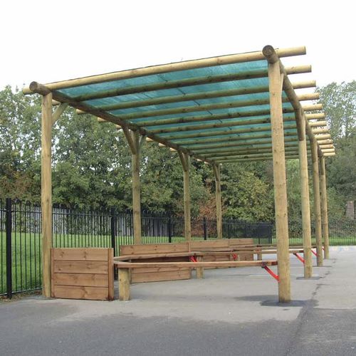 Pergola autoportée - SETTER PLAY - en bois / couverture en bois / couverture en polycarbonate