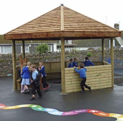 Gazebo en bois - SETTER PLAY - toit en bois / pour espace public / pour aire de jeux
