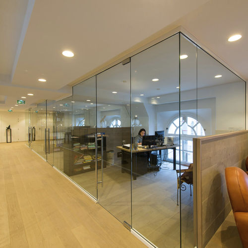 Porte d'intérieur - CLARIT - Mecanalu - en verre / battante / vitrée