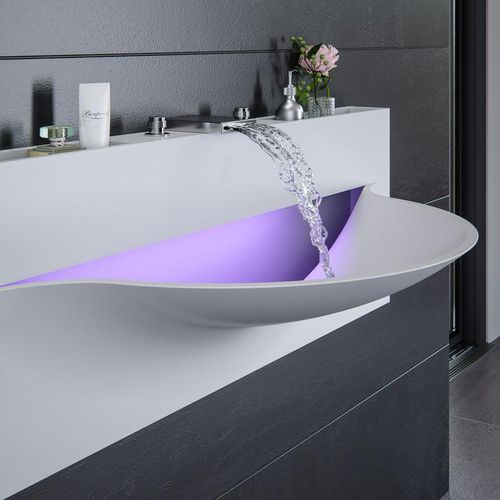 Vasque suspendue - AMERIS-01 - Le Projet - en Solid Surface / sculpturale / contemporaine