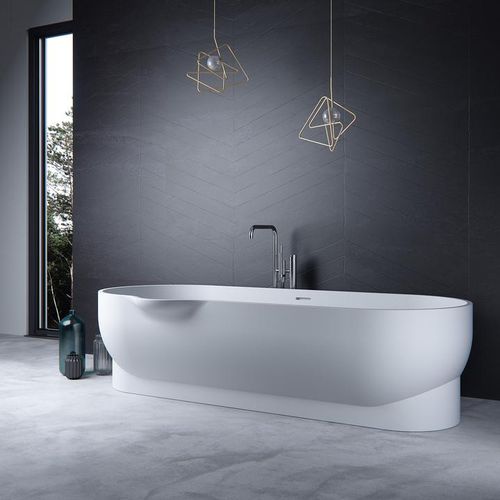Baignoire ovale - EROSION BT01 - Le Projet - à poser / en Solid Surface / blanche
