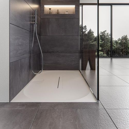 Receveur de douche rectangulaire - LAGOON-SH01 - Le Projet - surélevé / en Solid Surface / antidérapant