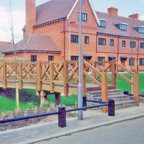Pont en bois - CROSS-BRACED - Woodscape. - à poutres / piétonnièr
