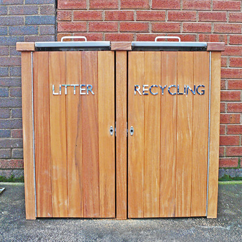 Poubelle publique - LBSH 112 - Woodscape. - de tri sélectif / en inox / en bois