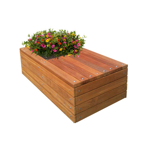 Jardinière en bois - WHEELED - Woodscape. - rectangulaire / avec banc intégré / contemporaine