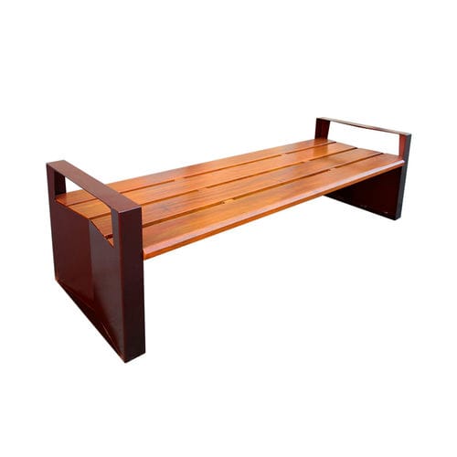 Banc public contemporain - ALEA - Woodscape. - en bois / en métal / avec accoudoirs
