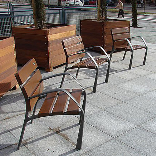 Chaise contemporaine - NEOBARCINO - Woodscape. - d'extérieur / en fonte d'aluminium / avec piètement en fonte d'aluminium