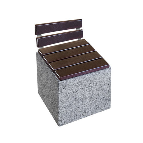 Chaise contemporaine - KUBE MIX   - Woodscape. - d'extérieur / en béton / en granite