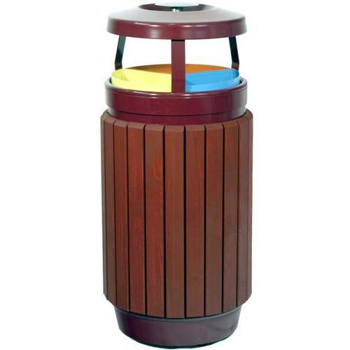 Poubelle publique - 486-M - SIGUERTA, S.L. - au sol / en acier inoxydable / en bois