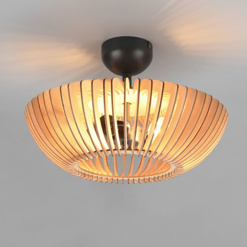 Plafonnier contemporain - COLINO - TRIO Leuchten GmbH - rond / en métal / bois