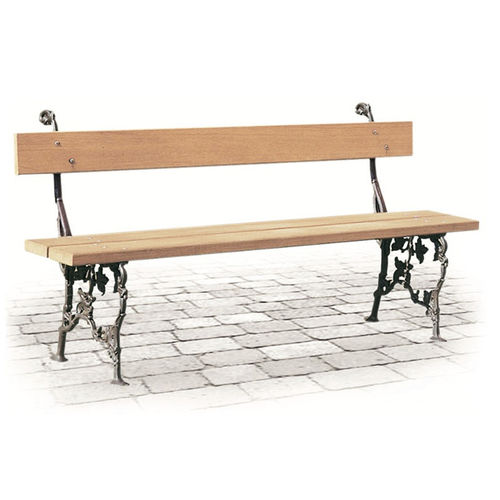 Banc de jardin classique - INES - MORELLI S.A.S. - en pin / en fonte / avec dossier