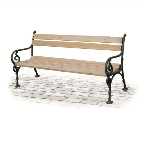 Banc de jardin classique - SISSI - MORELLI S.A.S. - en pin / en fonte / avec dossier