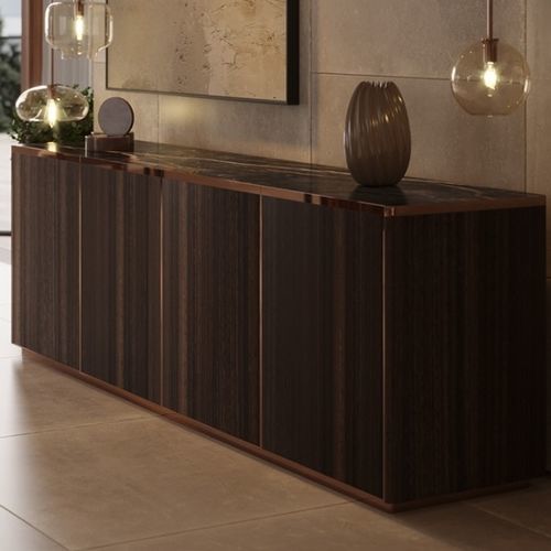 Buffet contemporain - EMPIRE - Praddy Unipessoal lda - en métal / en acier inoxydable / en placage de bois