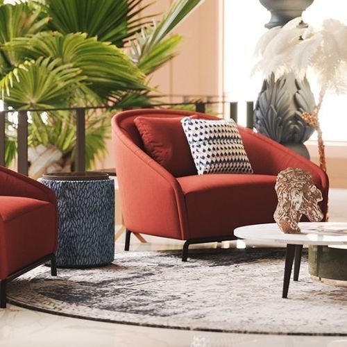 Fauteuil contemporain - CARNABY - Praddy Unipessoal lda - en tissu / en acier inoxydable / tapissé