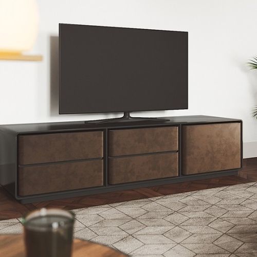 Support TV sur pied contemporain - BRANDEN - Praddy Unipessoal lda - avec support pour lecteur DVD / en acier peint / résidentiel
