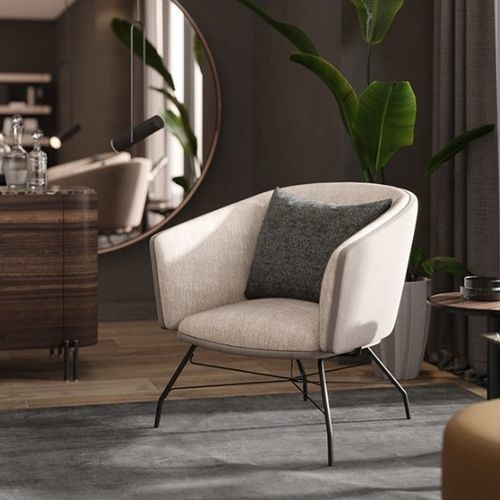 Fauteuil contemporain - ORCHARD - Praddy Unipessoal lda - en velours / en hêtre / avec coussin amovible
