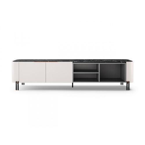 Support TV sur pied contemporain - NT072 - Praddy Unipessoal lda - pivotant / avec élévateur d'écran / à hauteur réglable