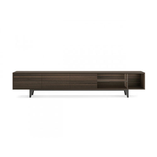 Support TV sur pied contemporain - CHICAGO - Praddy Unipessoal lda - avec étagères / en verre / en placage de bois