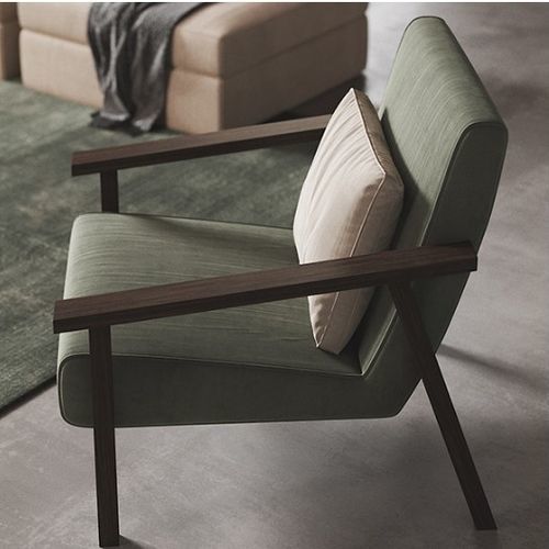Fauteuil design - DORSEY - Praddy Unipessoal lda - en tissu / en bois / en bois