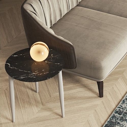 Table d'appoint design - BONSAI - Praddy Unipessoal lda - en marbre / avec piètement en métal / ronde