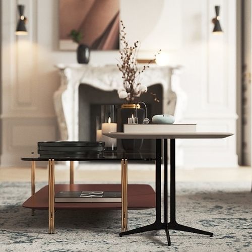 Table basse contemporaine - I - Praddy Unipessoal lda - en métal / en bambou / avec piètement en métal