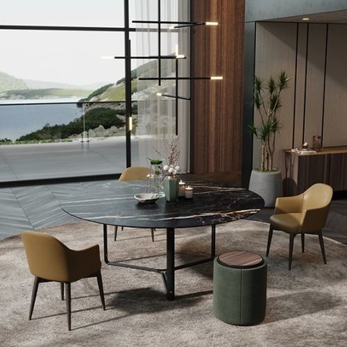Table à manger contemporaine - II - Praddy Unipessoal lda - en métal / en bambou / avec piètement en métal