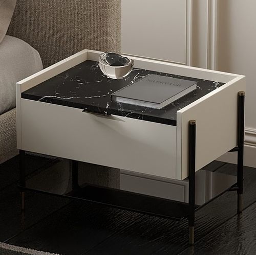 Table de chevet design minimaliste - BATON I - Praddy Unipessoal lda - en métal / avec piètement en métal / rectangulaire