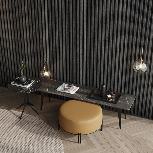 Pouf contemporain - BAMBOO - Praddy Unipessoal lda - en cuir / rond / tapissé
