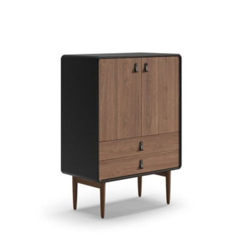Meuble bar contemporain - SOPRANO - Praddy Unipessoal lda - en bois / en cuir / en noyer