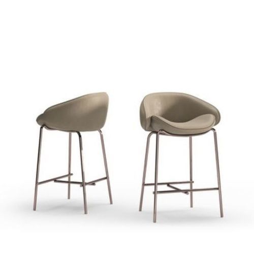 Tabouret de bar contemporain - CELLO - Praddy Unipessoal lda - en velours / en Trevira CS® / avec piètement en métal