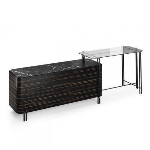 Table contemporaine - NT042 - Praddy Unipessoal lda - en bois / en verre / avec piètement en métal