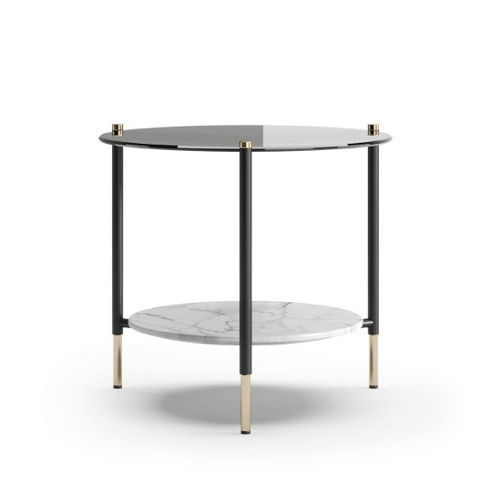 Table d'appoint contemporaine - BATON II - Praddy Unipessoal lda - en marbre / en acier inoxydable / résidentielle
