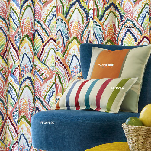 Tissu d'ameublement - CITRUS : POMELO - WIND - pour rideaux / à motif / en coton