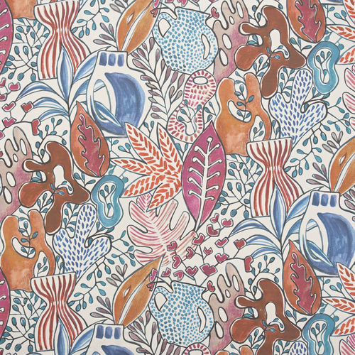 Tissu d'ameublement - WINGS : BELUGA  - WIND - pour rideaux / à motif / en coton