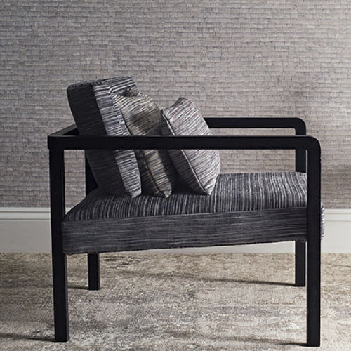 Tissu d'ameublement - ZENITH : ELBA - BLACK EDITION - à rayures / en coton / en viscose