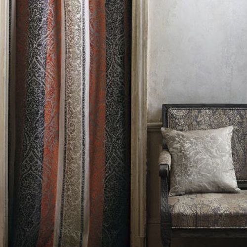 Tissu pour rideaux - ASTRATTO : PASHA - BLACK EDITION - à rayures / en coton / en viscose