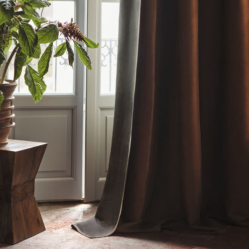 Tissu pour rideaux - MIRI  - BLACK EDITION - uni / en lin / en PA