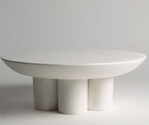 Table d'appoint contemporaine - PILLAR - ALENTES - en pierre reconstituée / avec piètement en pierre reconstituée / ronde