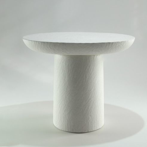 Table d'appoint contemporaine - BLOOM SCULPTED - ALENTES - en pierre reconstituée / avec piètement en pierre reconstituée / ovale