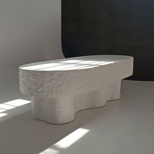 Table basse contemporaine - MEDUSA - ALENTES - en pierre reconstituée / avec piètement en pierre reconstituée / ovale