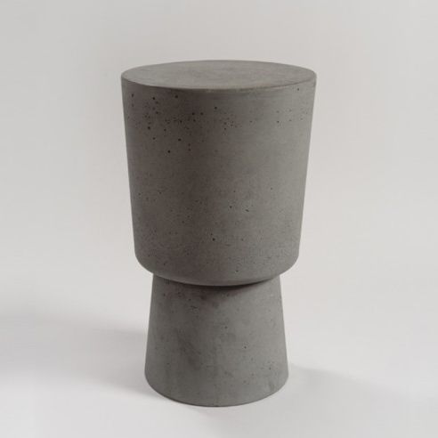 Table d'appoint contemporaine - PLINTH SOLID - ALENTES - en pierre reconstituée / avec piètement en pierre reconstituée / ronde