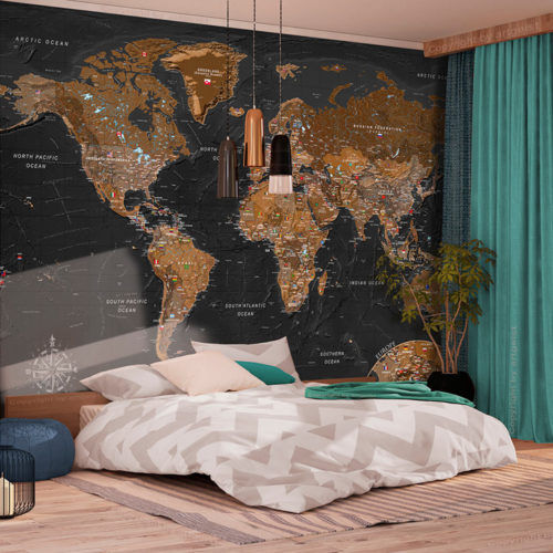 Papier peint contemporain - WORLD: STYLISH  - WALL DESIGNERS - carte / à effet dimensionnel / non tissé
