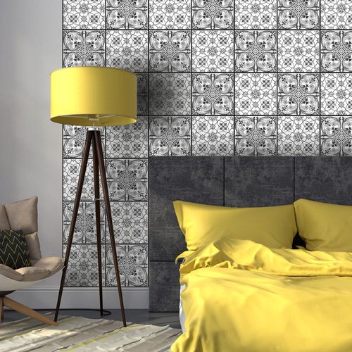 Papier peint contemporain - ORNAMENT - WALL DESIGNERS - à motif / aspect carrelage / noir