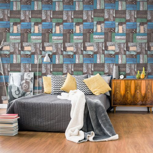 Papier peint contemporain - COLOURFUL FROLIC - WALL DESIGNERS - à motif / aspect bois / non tissé